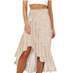 Stylish Tan Polka Dot Women's Skirt